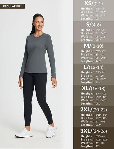 BALEAF Women's Thermal Shirts Crewneck Fleece Lined Long Sleeve Tops Running Workout Ski Base Layer Winter Cold Weather in Saudi Arabia