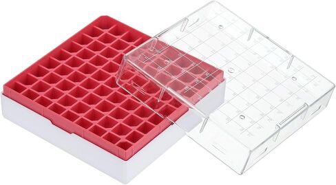 PATIKIL 81 Well Polycarbonate Freezer Boxes, 1 Pcs Polycarbonate Tube Rack for 2.0ML Tubes Vials Samples, Green in Saudi Arabia