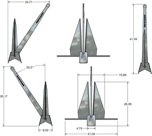 Tie Down Engineering S2000 Danforth Standard 43 lbs. Anchor | Fluke Anchor for Boats | 2,000 lbs. Holding Power in Saudi Arabia