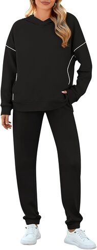 Pink Queen Womens 2 Piece Outfits Lounge Hoodie Sweatsuit Sets Casual Sweatshirt Fall Fashion Sweatpants Tracksuit in Saudi Arabia
