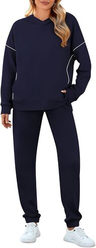 Pink Queen Womens 2 Piece Outfits Lounge Hoodie Sweatsuit Sets Casual Sweatshirt Fall Fashion Sweatpants Tracksuit in Saudi Arabia