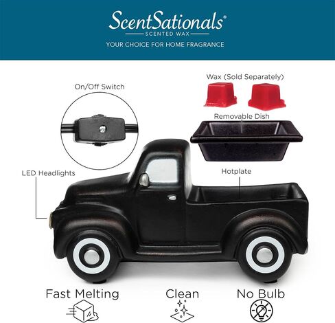 مجموعة شاحنات سينتساينالز - جهاز تسخين الشمع المعطر - جهاز تذويب وموقد مكعبات الشمع للسفر - معطر هواء منزلي كهربائي معطر هواء شاحنة بيضاء مع تغيير... in Kuwait