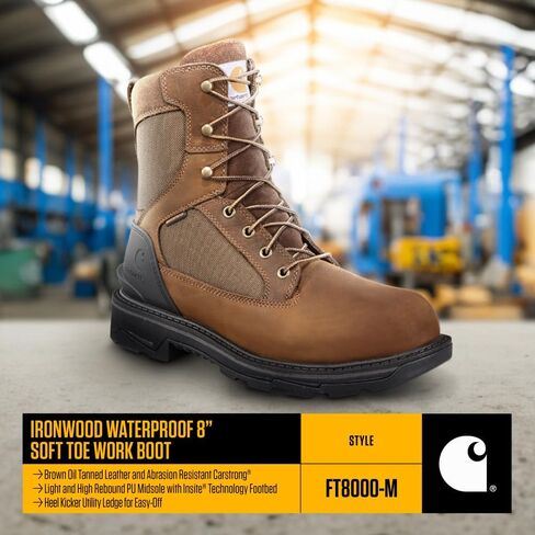 Carhartt Men's Ironwood Waterproof 8" Soft Toe Work Boot in Saudi Arabia