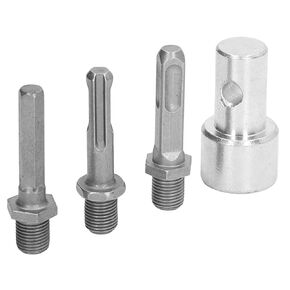 Garden Drill Adapter, Auger Adapter 1 to 3 Drill Adapter Carbon Steel Round Chuck 2 Pits 2 Slots Garden Auger Drill Connector Garden Tools, with 3 Interchangeable Drill Bits