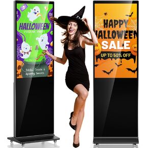 antfraer 43" Digital Signage Kiosk Android 11.0 OS, 2K Resolution Digital Signage, Non-Touchscreen Indoor Advertising Display Totem with WiFi & HD Inputs Digital Signage Player