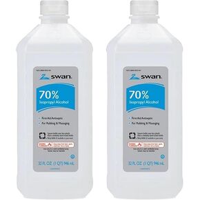 Swan 70% Rubbing Alcohol, 32 Fl oz (Pack of 2)
