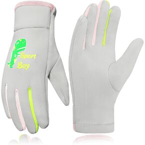 RIGWARL Toddler Winter Gloves Water Repellent, Thin Winter Kids Fleece Gloves for Running School Cycling Hiking, Lightweight Kids Fleece Gloves for Boys Girls Aged 3 4 5 6 7 8 Years
