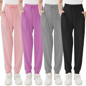 Resinta Girls' Dry-Fit Jogger Sweatpants Lounge Soft Athletic Performance Kids Joggers with Pockets & Drawstring in Kuwait