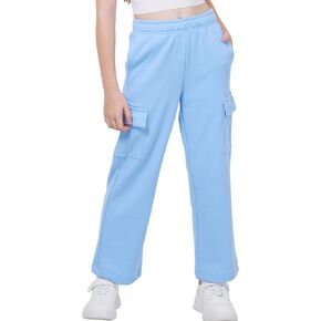 WULFUL Girl’s Cargo Sweatpants Wide Leg Fleece Lined Casual Pants for Girl Fall Winter Baggy High Waisted Pants with Pockets