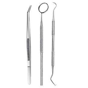 SURGICAL ONLINE 45pcs Adults Basic Economy Professional Dental Hygiene Kit Plaque Remover Set, Stainless Steel Tools, Tarter Scraper, Tooth Pick, Dental Scaler and Mouth Mirror Plier Instruments Home