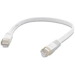 كابل توصيل تريبليت 25 بوصة أبيض مسطح CAT7 SSTP 28AWG (CAT7FL-25WH)