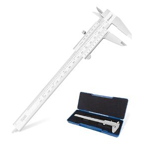 Dasqua Left Hand Monoblock Vernier Caliper,6 inch Stainless Steel Measuring Tool,0-150mm Range Precision Calipers for Left-Handers,Dual Reading Scale from Inch Metric