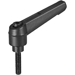 uxcell M5 x 25mm Handle Adjustable Clamping Lever Thread Push Button Ratchet Male Threaded Stud Knobs Rotating Screw Handles Bolts with Locking Lever Black