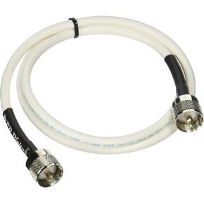 MPD Digital RG8x-W-PL259-10ft VHF Antenna Cable RF CB & AIS Mini-8 Coaxial Jumper Silver Teflon PL-259 10'