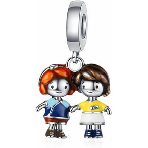 Cartoon Spider Hero Charm for Bracelets and Necklaces, Heart Cat Flower Boy 925 Sterling Silver Bead Charms Mother's Day Birthday Jewelry Gift for Women Girls