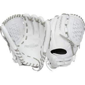 Easton | PROFESSIONAL COLLECTION Fastpitch Softball Glove | Left Hand Throw | 12.5" - Basket Web | White/Grey
