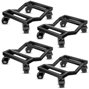 KEDSUM Car Dolly Set of 4, 6000 LBS Wheel Dolly Set of 4, Heavy Duty Car Dolly, Double V-Shaped Design Wheel Dolly & tire Dolly with 2 Brake Wheels + 2 Swivel Wheels, Heavy Duty Casters Tire Dolly
