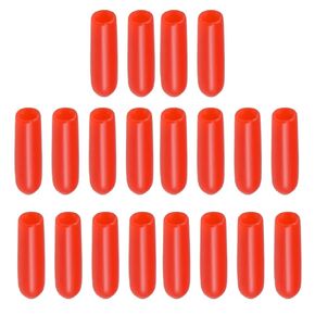 Round Rubber End Caps Φ0.35*L1.2in, 20Pcs Red Cover Screw Thread Tips Protector Caps for Plastic Pipe/Bolt/Screw
