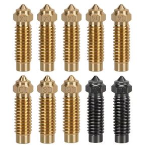 3D Printer Kobra 3 Nozzles Kit, 4pcs 0.4mm+2pcs 0.2mm+2pcs 0.6mm+2pcs 0.8mm Brass Nozzles, High Temperature and Wear Resistant 3D Printer Accessories Replacement Parts for Anycubic Kobra 3