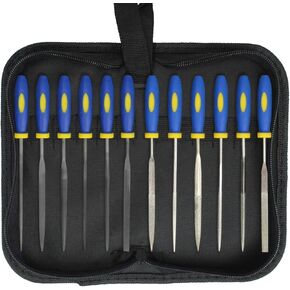 KALIM 2 Sets Carbon Steel File and Diamond File(Total 12pcs), Suitable for Metal, Wood, Jewelry, Model, DIY and Nearly All Uses, Packed in A Carry Bag.