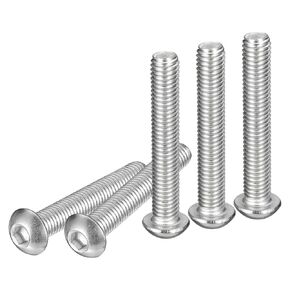 M5-0.8x40mm Button Head Socket Cap Screws - 10Pack - Good for Machine - 304 Stainless Steel 18/8 - Hex Drive Full Thread Fasteners