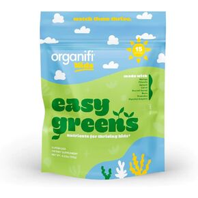 Organifi Kids: Easy Greens - Probiotics for Kids Made with a Delicious Blend of Vegetables and Superfoods - Plant-Based, Vegan, and No Gluten, Dairy, or Soy, 15 Servings