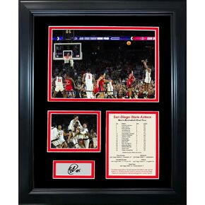 Framed San Diego State Aztecs Lamont Butler 2023 Final Four Buzzer Beater Facsimile Laser Engraved Signature Auto 11"x14" College Basketball Photo Sig Collage