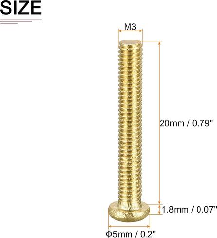 براغي ماكينة فيليبس النحاسية M3x20mm(DxL) - 10 عبوات - جيدة لصناعة الآلات - برغي تثبيت رأس المقلاة - لون نحاسي in Saudi Arabia
