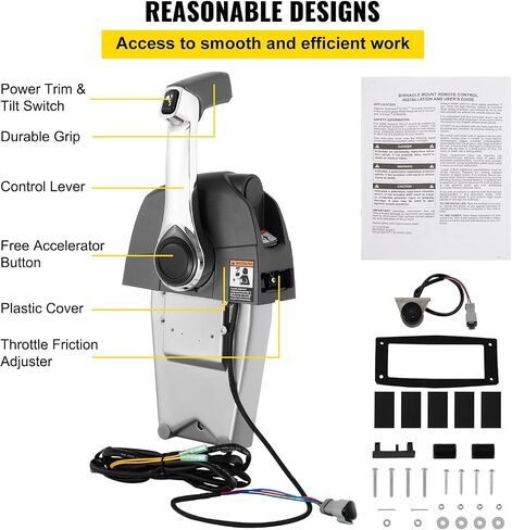 VEVOR Boat Throttle Control, 5006180 Side-Mounted Outboard Remote Control Box for Evinrude Johnson, Marine Throttle Control Box with Power Trim Switch and Lanyard in Saudi Arabia