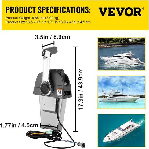 VEVOR Boat Throttle Control, 5006180 Side-Mounted Outboard Remote Control Box for Evinrude Johnson, Marine Throttle Control Box with Power Trim Switch and Lanyard in Saudi Arabia