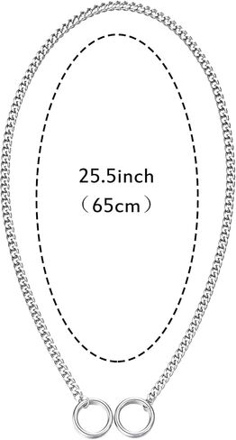 Heart O-ring Slip Chain Necklace For Women Stainless Steel Punk Gothic Cuban Necklace Jewelry Adjustable Y-Necklace in Saudi Arabia