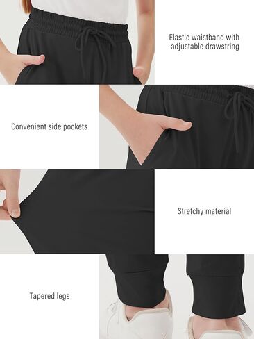 Resinta Girls' Dry-Fit Jogger Sweatpants Lounge Soft Athletic Performance Kids Joggers with Pockets & Drawstring in Kuwait