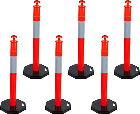 CJ Safety 44" Orange PE Delineator Post Cone, 44" Height Post, 10 lbs Recycled Rubber Base, 10" Reflective Band (Set of 3) in Kuwait