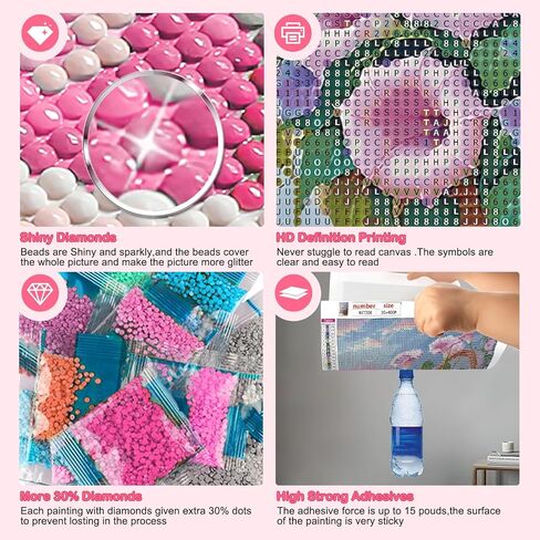 HEIBAGO Cactus Diamond Painting Kits for Adults, 5D Flowers Diamond Art Kit for Beginners, DIY Full Drill Fantasy Gem Art, Paint with Round Diamonds Painting Packs for Home Wall Decor Gifts 12x16inch in Saudi Arabia