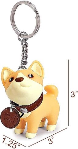 DomeStar 2 قطعة سلاسل مفاتيح كلب لطيف، سلسلة مفاتيح Shiba Inu كيرينغ للأولاد والبنات والأطفال والبالغين حلقة مفاتيح رائعة للغاية للكلاب in Saudi Arabia