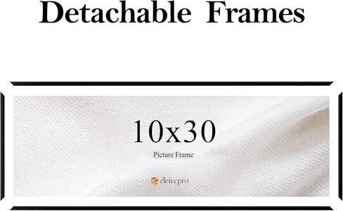 eletecpro Black 10x30 Poster Frame with 4 Detachable Strips Lightweight and Panoramic Picture Frame Displayed Horizontally and Vertically for Wall Mounting Gallery Decor in Saudi Arabia