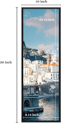 eletecpro Black 10x30 Poster Frame with 4 Detachable Strips Lightweight and Panoramic Picture Frame Displayed Horizontally and Vertically for Wall Mounting Gallery Decor in Saudi Arabia