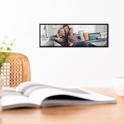 eletecpro Black 10x30 Poster Frame with 4 Detachable Strips Lightweight and Panoramic Picture Frame Displayed Horizontally and Vertically for Wall Mounting Gallery Decor in Saudi Arabia