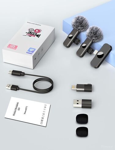 ميكروفون Lavalier لهاتف USB C Android، ميكروفون لاسلكي على شكل طية صدر السترة لتسجيل الفيديو على YouTube Vlog Tiktok Livestream in Saudi Arabia