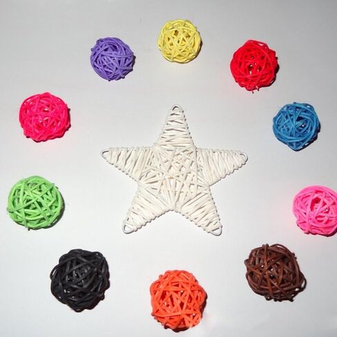 20pcs Wicker Rattan Decorative Balls Table Wedding Party Christmas Season Home Decoration (Black, Diameter 1.2 Inch) in Saudi Arabia