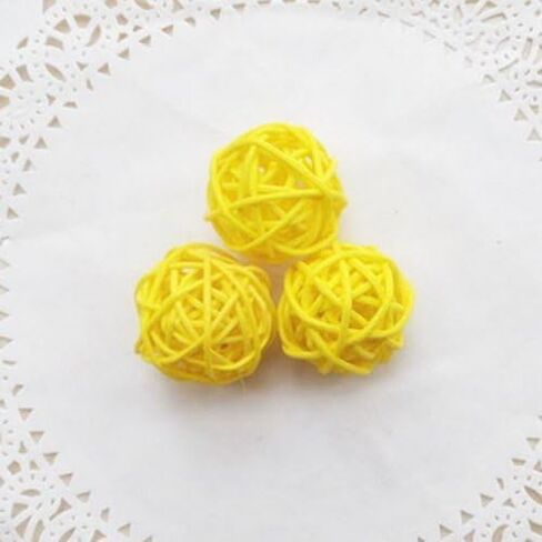 20pcs Wicker Rattan Decorative Balls Table Wedding Party Christmas Season Home Decoration (Black, Diameter 1.2 Inch) in Saudi Arabia
