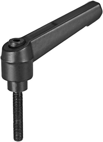uxcell M5 x 25mm Handle Adjustable Clamping Lever Thread Push Button Ratchet Male Threaded Stud Knobs Rotating Screw Handles Bolts with Locking Lever Black in Saudi Arabia