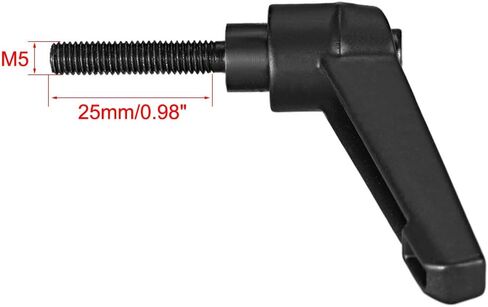 uxcell M5 x 25mm Handle Adjustable Clamping Lever Thread Push Button Ratchet Male Threaded Stud Knobs Rotating Screw Handles Bolts with Locking Lever Black in Saudi Arabia