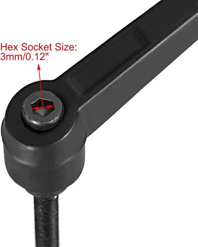 uxcell M5 x 25mm Handle Adjustable Clamping Lever Thread Push Button Ratchet Male Threaded Stud Knobs Rotating Screw Handles Bolts with Locking Lever Black in Saudi Arabia