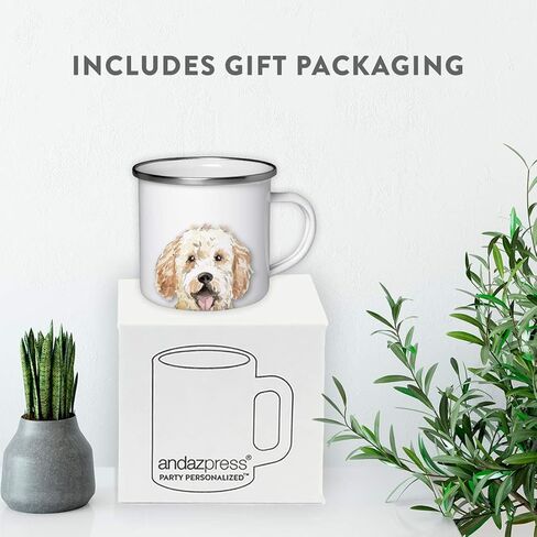 Andaz Press 11oz. Stainless Steel Dog Campfire Coffee Mug Gift, Boston Terrier Up Close, 1-Pack, Pet Animal Camp Camping Enamel Cup Modern Birthday Gift Ideas for Him Her Family in Saudi Arabia