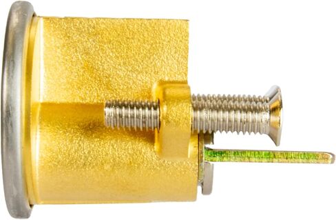 Rim Cylinder, Solid Brass with Nickel Plated End Cap, Precision 5 Pin ANSI Cylinder, YL Keyway, Keyed Alike Options, Includes Two Keys, Mounting Bracket & Collar for Outside Key Control in Kuwait