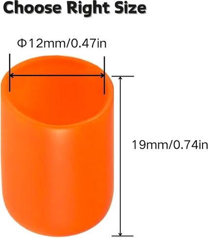 قبعات نهاية مطاطية مستديرة Φ0.35 * L1.2in، 20 قطعة غطاء أحمر لولبي أطراف أغطية حماية للأنابيب البلاستيكية/الترباس/المسمار in Kuwait
