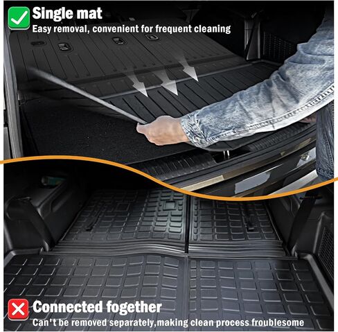 TPE Trunk Mat & Backrest Mats for 2020-2024 Kia Telluride, All Weather, Waterproof, Easy Installation, Cargo Liner + 3rd Seat Back Cover in Saudi Arabia