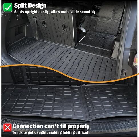 TPE Trunk Mat & Backrest Mats for 2020-2024 Kia Telluride, All Weather, Waterproof, Easy Installation, Cargo Liner + 3rd Seat Back Cover in Saudi Arabia