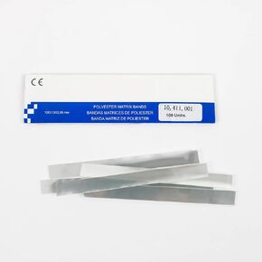 100 Dental Mylar Matrix Strips 4"" X 3/8"" (.002 Thick Mylar)